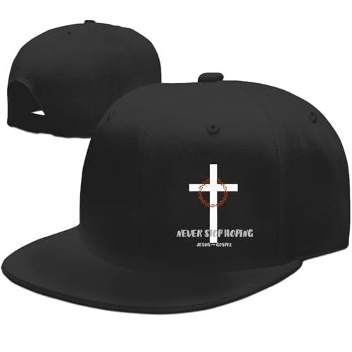 Snapback Hats for Men Flat Bill Brim Hats for Men Skeleton Skull Fitted Hat for Mens Black Baseball Hat Hip Hop ﻿ - color: Cross Thorn