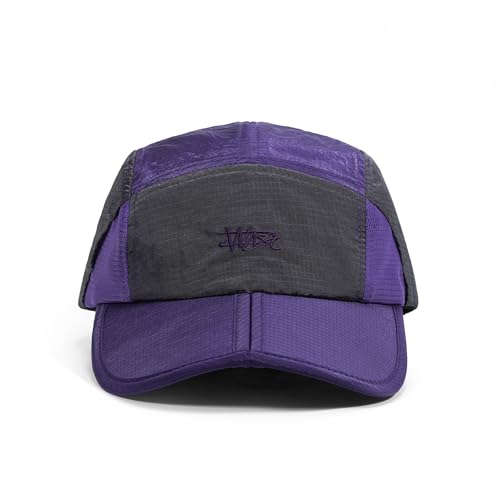 Clakllie Quick Dry 5 Panel Cap for Men Summer Folding Outdoor Hat Breathable Baseball Cap Unstructured Running Hiking Hats - color: Purple