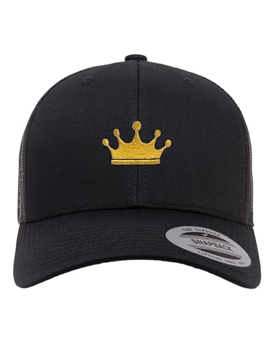 Go All Out Adult Golden Crown Structured Trucker Cap - color: Black