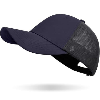 AOPREL Cloud-Touch Trucker Hat - High-Density Structured Mesh Baseball Cap Men & Women，Shape-Retaining Breathable UPF 50+ - color: Deep Indigo · Subtle