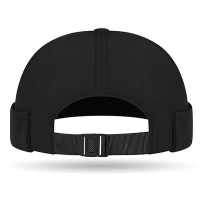 Quick Dry Brimless Hat for Men Women Ultra-Thin Breathable Rolled Cuff Docker Cap Harbour Beanie Hats Landlord Hat K338 - color: Black