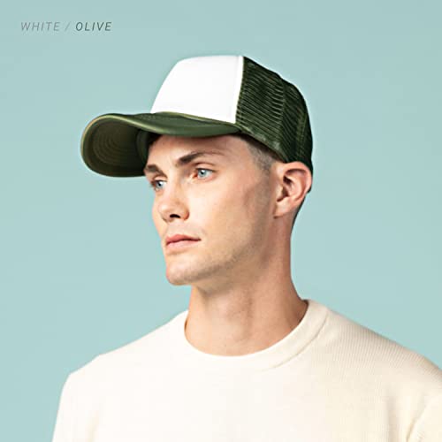 CHOK.LIDS Blank Foam Trucker Hat, Retro Mesh Rope Snapback Cap, Men Women - color: Curved Brim (Red/Royal)