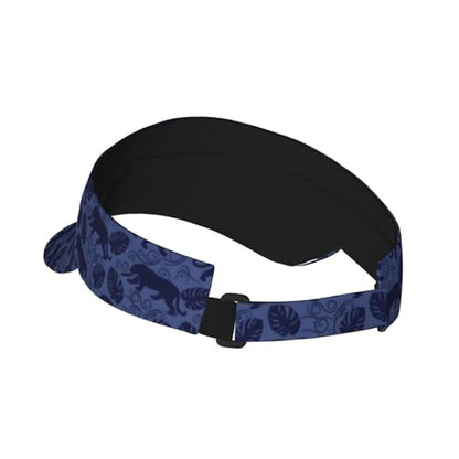 Adjustable Lightweight Open Top Sports Sun Visor Hat Cap for Golf Tennis - color: Midnight Leopard