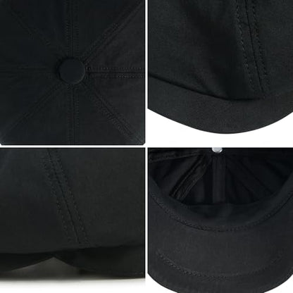 Toddler 8 Panel Cotton Newsboy Cap - color: Black, size: 6-24 Months