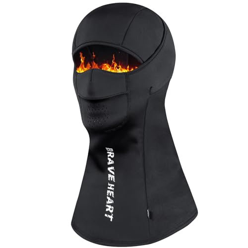 Balaclava Ski Mask Waterproof Anti-Fogging Windproof Winter Gear Thermal Face Mask for Men Women - color: Jet Black L