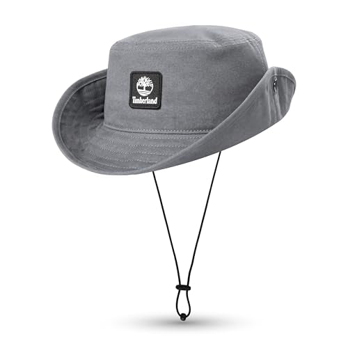 Timberland Floppy Bucket Hat for Men, Packable Sun Hat with Adjustable Chin Cord, Lightweight and Breathable Sun Protection - color: Alloy (Grey), size: Large-X-Large