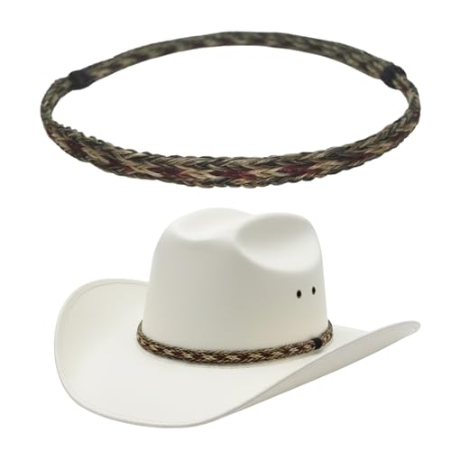Gamboa Horsehair Hat Band for Cowboy Hats - color: Red and Gray