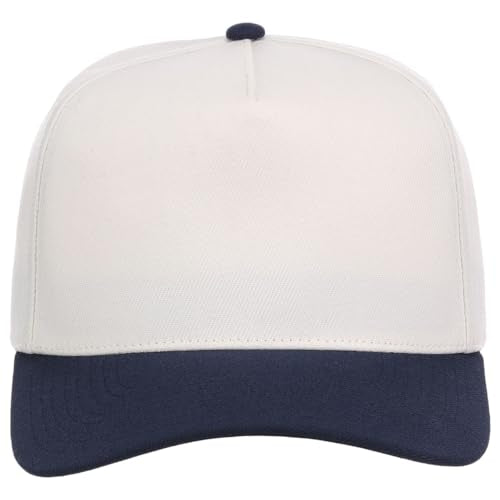 Lids Blank Hook Shot A-Frame Adjustable Snapback Hat – Breathable Mesh & Lightweight | Curved Bill | One Size Fits Most - color: Ivory/Navy
