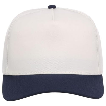 Lids Blank Hook Shot A-Frame Adjustable Snapback Hat – Breathable Mesh & Lightweight | Curved Bill | One Size Fits Most - color: Ivory/Navy