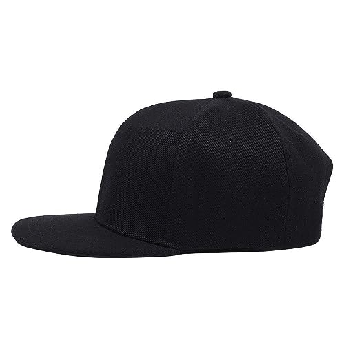 Boolavard Classic Snapback Hat Cap Hip Hop Style Flat Bill Blank Solid Color Adjustable Size - color: Grey