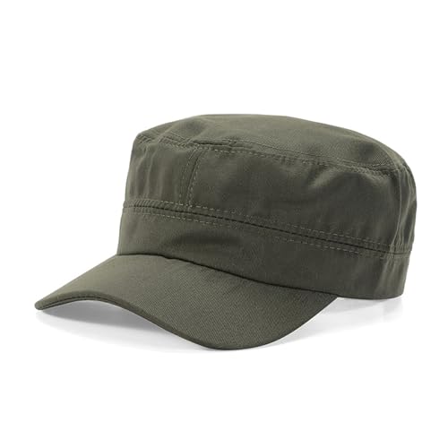 Cadet Army Cap Military Style Hats Flat Top Cap Baseball Hat for Men Women - color: Green
