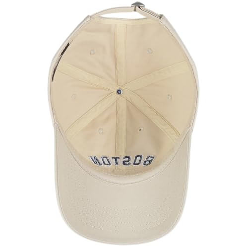 E BY ELIDAN Boston EST 1630 Dad Hat, Embroidered Cotton Baseball Cap - color: Stone Est 1630
