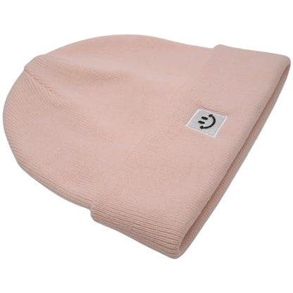 55cube Unisex Winter Beanie Hats Warm Thick Knit Cuffed Skullcaps - color: Light Peachy Pink
