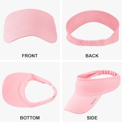 Sukeen Cooling Stretchy Sun Visor for Women Men UV Protection Cooling Hat - color: Macaron Pink