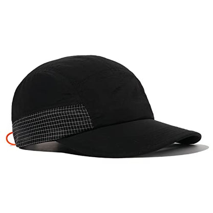 CLAPE Baseball Cap Quick Dry 5 Panel Trucker Hat Unstructured Dad Hat Sports Running Cap Low Profile Golf Hat Fitted Cap - color: Wbbc9-black