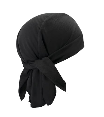 Sweat Wicking Do Rags Skull Caps, Cooling Hip Hop Hat, Beanie Durag Motorcycle Head Wrap Doo Rag Liner for Men Women - color: Low Profile Black
