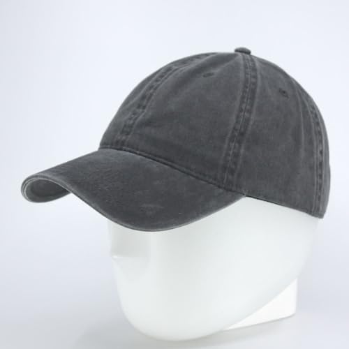 Classic Blank Dad Hat Cotton Adjustable Strap Baseball Cap - color: Charcoal Gray Washed