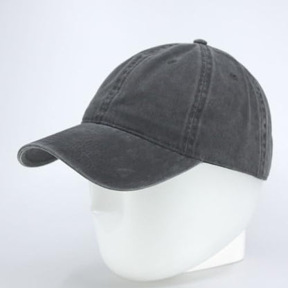 Classic Blank Dad Hat Cotton Adjustable Strap Baseball Cap - color: Charcoal Gray Washed