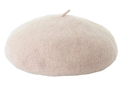 Kids Girls French Beret Hat Artist Hat Solid Warm Beanie Cap Winter Autumn - color: Beige