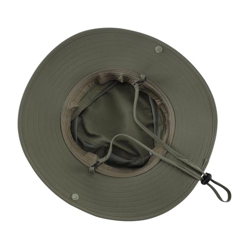 Connectyle Sun Hat for Men Women Outdoor UV Protection Safari Hat for Fishing Hiking Gardening Breathable Cowboy Hat UPF50 - color: Light Army Green