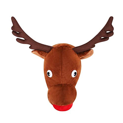 Winter Plush Hat with Horns Faux Fur Animal Trapper Hat Ox Ears Beanie for Halloween Xmas Carnival Cosplay - color: Reindeer