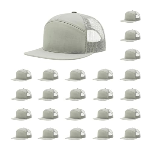 Richardson 168 Hi-Pro 7 Panel Adjustable Snapback Trucker Mesh Back Cap - color: Quarry