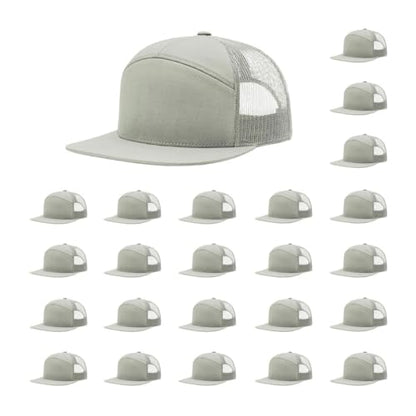 Richardson 168 Hi-Pro 7 Panel Adjustable Snapback Trucker Mesh Back Cap - color: Quarry
