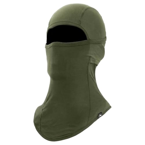 Tough Headwear Balaclava Ski Mask - Breathable Face Mask for Men - Flexible Hinge Full Face Cover - Windproof Motorcycle Gear - color: Army Green