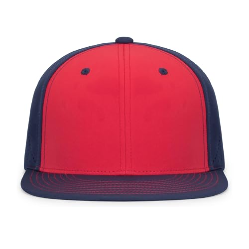 Pacific Headwear Unisex-Adult Pacific Headwear Premium Lightweight Perforated Pacflex Cap Powered By Coolcore® - color: Red/Navy/Navy, size: X-Small