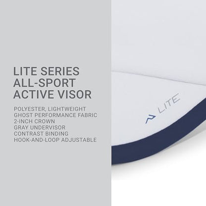Pacific Headwear Unisex Adult Pacific Headwear Lite Allsport Active Visor - color: White/Navy