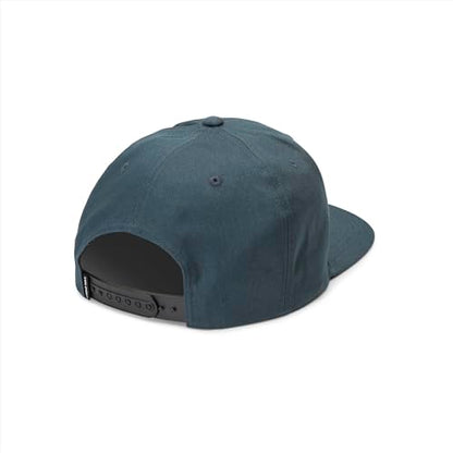 Volcom Men's Quarter Twill Snapback Hat – 6-Panel Adjustable Cap with Stone Logo Patch - color: Service Blue