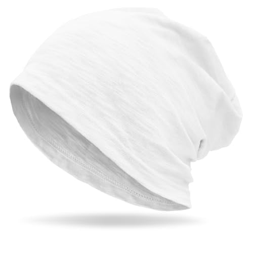 vidsel 100% Cotton Slouchy Beanie, Lightweight Summer Hats for Women Men - color: 1pc White, size: Medium