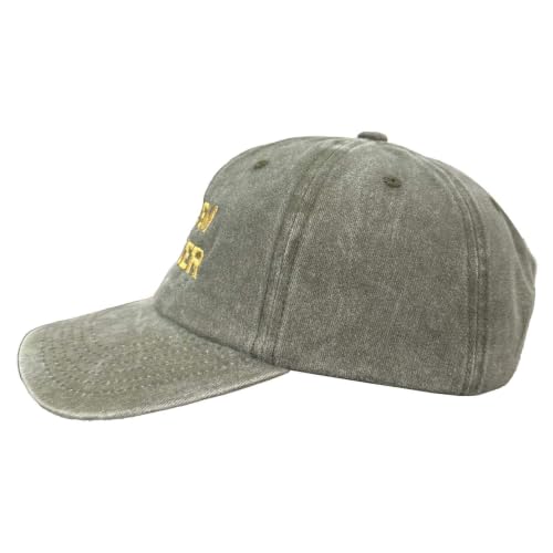 Altru Apparel Embroidered Cap & Hat | SOLVEM PROBLER Hats | Vintage Caps for Mens & Women | Black Sweatband Fitted Hat | - color: Olive