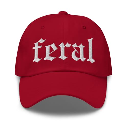 NX Feral Embroidered Curved Bill Cap Relaxed Fit Low Crown Adjustable Dad Hat - color: Cranberry