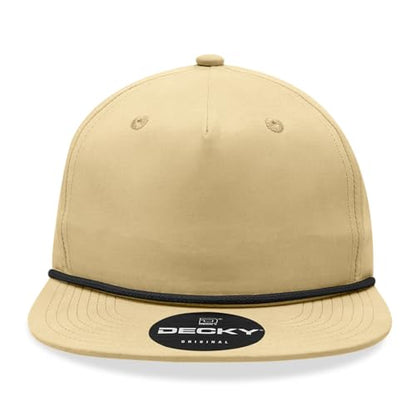 5 Panel High Profile Relaxed Cotton Blend Rope Hat - color: Birch
