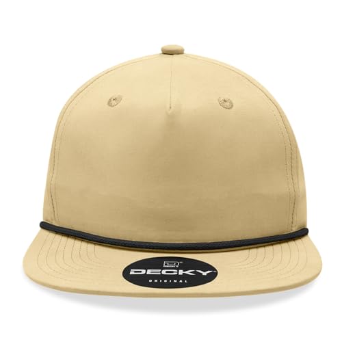 5 Panel High Profile Relaxed Cotton Blend Rope Hat - color: Birch