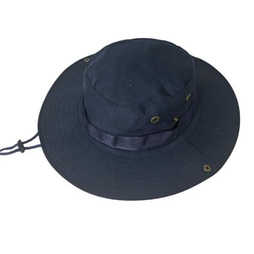 NPQQUAN Sun Hats for Men Women Wide Brim Bucket Hat UPF 50+ Boonie Hat - color: Pure Blue