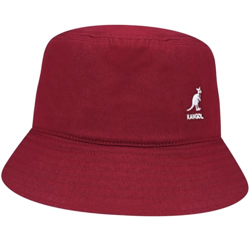 Kangol Washed Bucket Hat Lemon Sorbet - color: Cranberry, size: Small