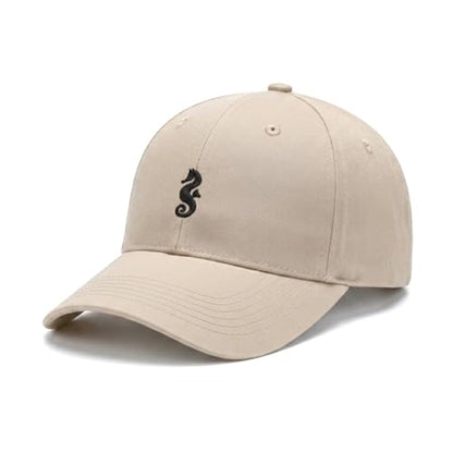 Wishper Studio Embroidered Baseball Cap for Women Men, Cotton Hat with Adjustable Velcro, Minimalist Animal Embroidery - color: Oyster White