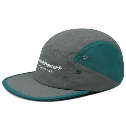 Croogo Quick Drying 5 Panel Baseball Cap Colorful Lightweight Flat Bill Hat - color: M-dfb1-gray