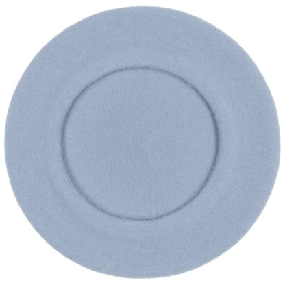 Women's Beret Cashmere Wool French Hat Made in EU Women Autumn Winter - color: Light Blue, size: 6 7/8
