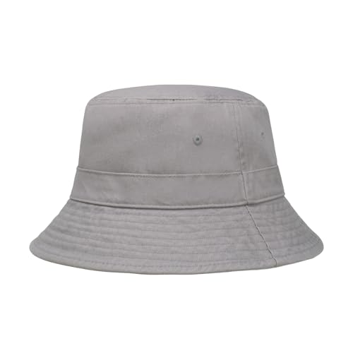 Hot Summer Bucket Hat - Trendy Cotton Sun Hat for Beach, Golf, Fishing - color: Light Grey