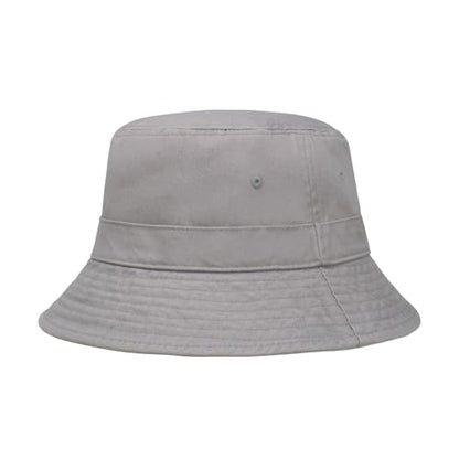 Hot Summer Bucket Hat - Trendy Cotton Sun Hat for Beach, Golf, Fishing - color: Light Grey
