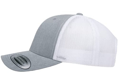 L2K Classics Plain Trucker Mesh Cap Baseball Cap - Mens Hats Trucker Hats for Men - color: Heather/White