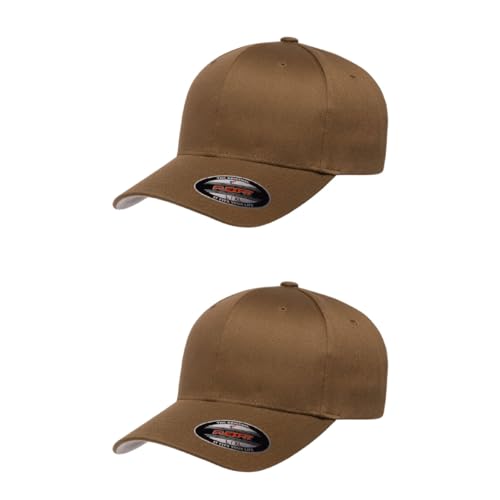 Flexfit Wooly Combed 6-Panel Structured Baseball Cap | Stretch Fitted - color: Coyote, size: Small-Medium