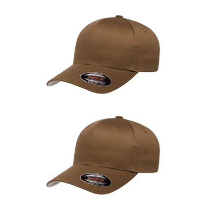 Flexfit Wooly Combed 6-Panel Structured Baseball Cap | Stretch Fitted - color: Coyote, size: Large-X-Large