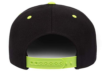 Flexfit Unisex Adult Yp Classics Premium Snapback Cap – 2-Tone - color: Black/Neon Green