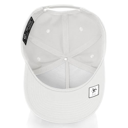 Daxton Men Original Trucker Hat Cotton Twill with Adjustable Snapback 5 Panel A-Frame Cap - color: White
