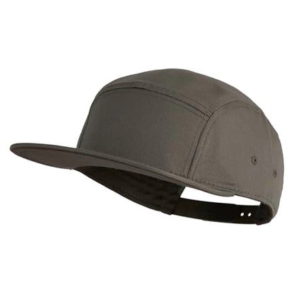 5 Panel Superior Cotton Twill Flat Bill Camper Cap - color: Olive Green