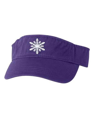 Go All Out Snowflake Cute Christmas Bucket Ponytail Visor Embroidered Cap Dad Hat - color: Purple